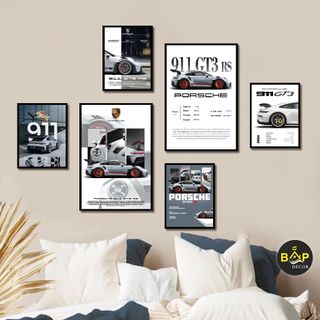  Tranh formex poster siêu xe 6 bức dán tường trang trí nhà decor phòng khách phòng ngủ dành cho người đam mê xe sang 