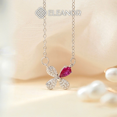 Dây chuyền bạc nữ Eleanor Accessories hình hoa bạc 925 phụ kiện trang sức vòng cổ 10739