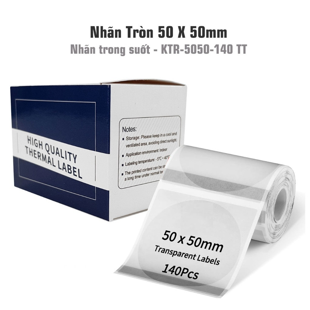 Nhãn In Tem Tròn Dùng Cho Máy In Nhiệt AIMO Phomemo M110/M200/M220 I Chính Hãng I Giấy In Nhiệt