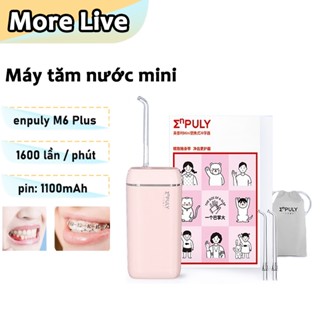  Máy tăm nước mini enpuly M6 Plus Chống Thấm Nước IPX8 Với 3 chế độ làm sạch tăm nước gấp gọn,pin: 1100mAh 