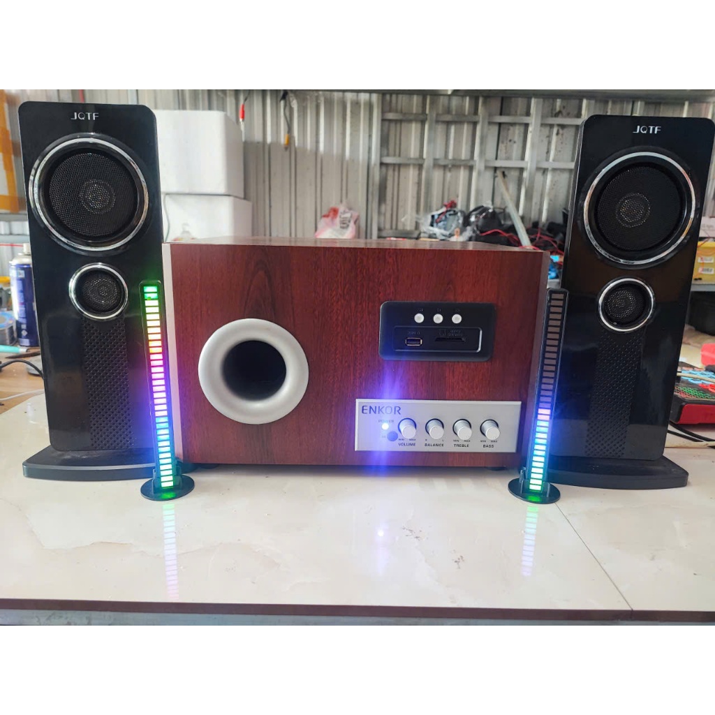 Loa bluetooth Nhật Enkor S2850 ghép 2 loa vệ tinh khác,âm thanh khủng long, qua sử dụng đẹp,tặng dây