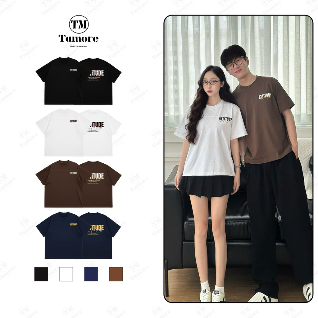 [Tamore Studio] ÁO THUN ATITITUDE COTTON 2 chiều 250gsm Unisex nam nữ