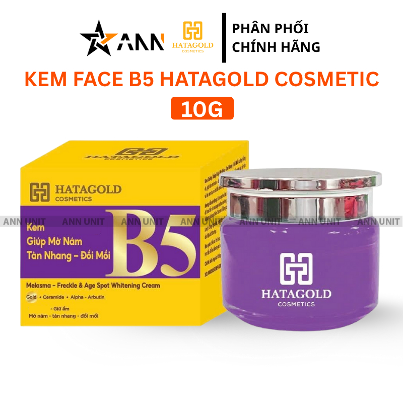 Kem Face B5 Hatagold Cosmetics Màu Tím 10g - Kem Hatagold B5 Hỗ Trợ Giảm Nám Tàn Nhang Chính Hãng - 