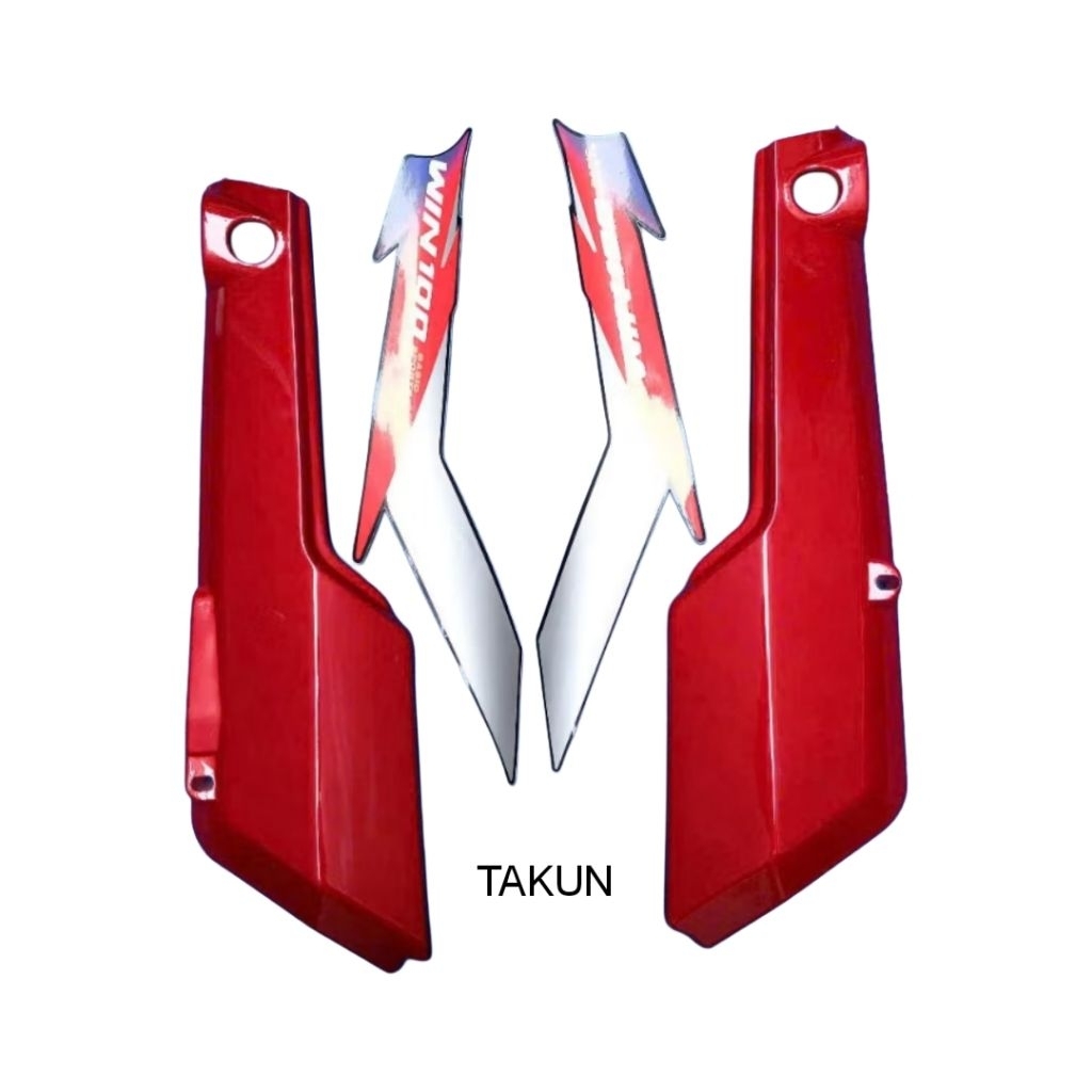 Nhựa ốp cốp lớn + tem xe WIN 100cc đời 98... màu đỏ