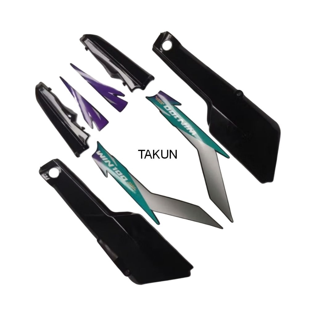 Nhựa ốp cốp + tem xe WIN 100cc đời 98...đen tem xanh