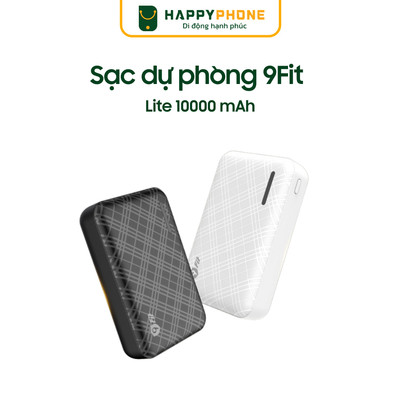 Sạc dự phòng 9Fit Lite 10,000mAh 3.7V Li-Polymer - 9PL10K03B, 9PL10K03W
