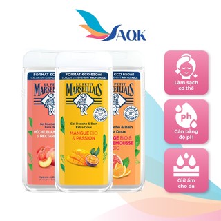 Gel tắm 92% hữu cơ Le Petit Marseillais (650ml) - Hương thơm tự nhiên, thư giãn, tạo cảm giác thoải mái