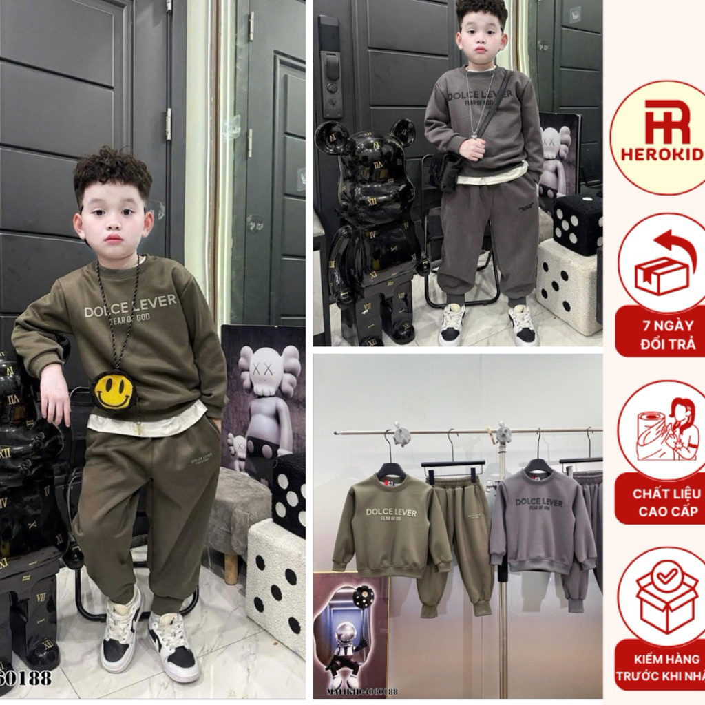 sét bộ thu đông bé trai dolce lever I0G0 cao su nổi basic sang sịn 4060