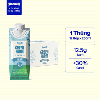  Thùng 12 hộp Sữa tươi Vinamilk Green Farm cao đạm không lactose - hộp 250ml 