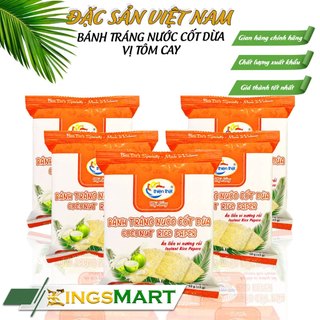   Siêu tiết kiệm  Combo 10 Bánh tráng nướng nước cốt dừa vị tôm cay - Thương hiệu THIỆN THẬT - Đặc sản Mỹ Lồng Bến Tre 