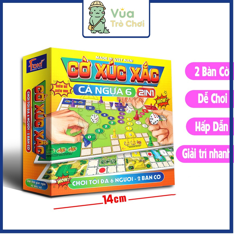 [Foxi] Cờ Xúc Xắc Cá Ngựa 6 Người Chơi Foxi Cờ Đua Ngựa Hàng Độc Đồ Chơi Trí Tuệ Trẻ Em Tư Duy