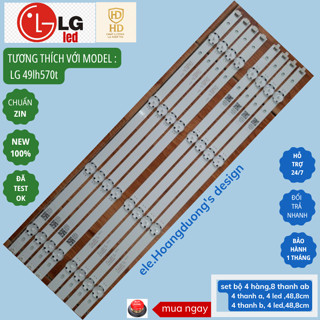 Thanh led tivi LG 49LH570T (set bộ 8 thanh mỗi thanh 4 LED 3V)-ele.hoangduong