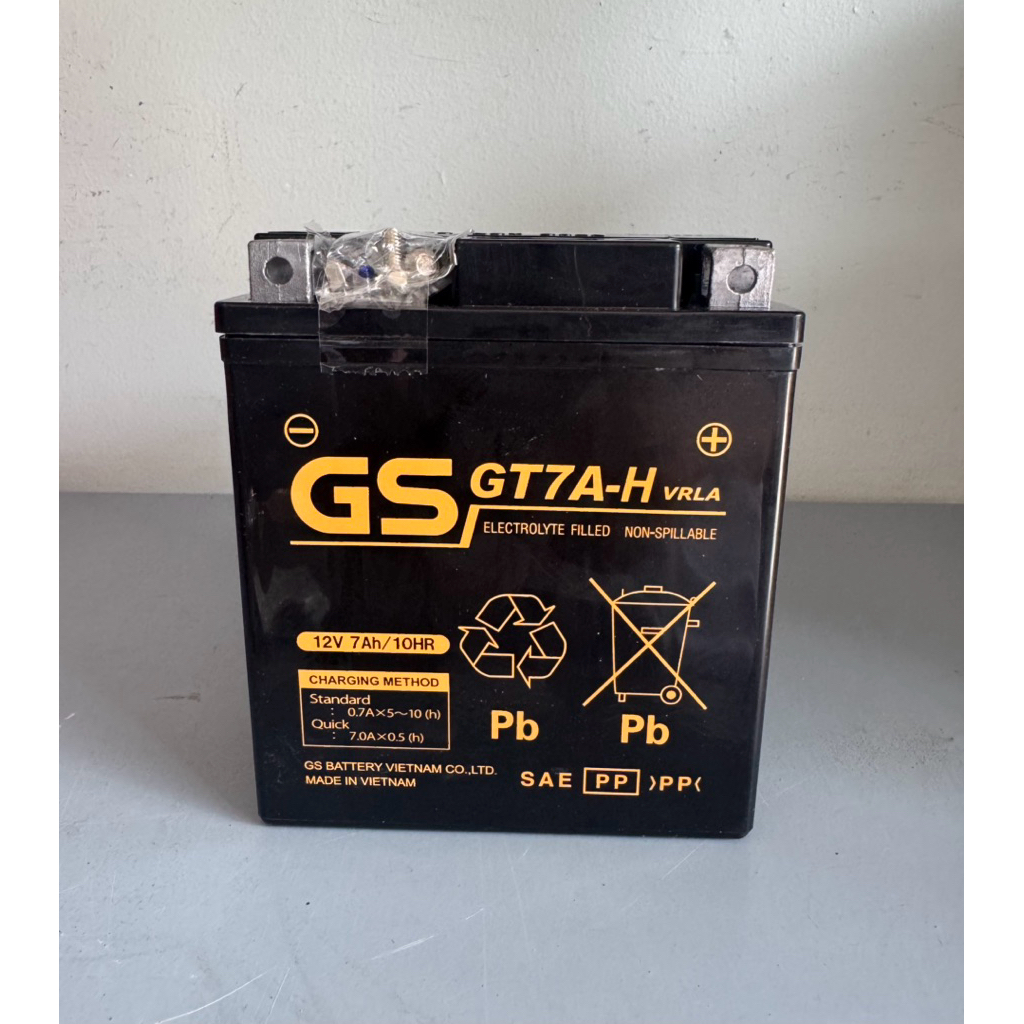 Bình acquy xe máy khô miễn bảo dưỡng gs GT7A-H | 12V - 7Ah