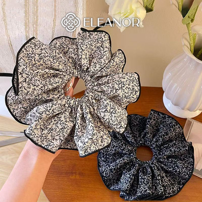 Dây buộc tóc nữ scrunchies to phồng Eleanor Accessories hình hoa phụ kiện tóc 10740