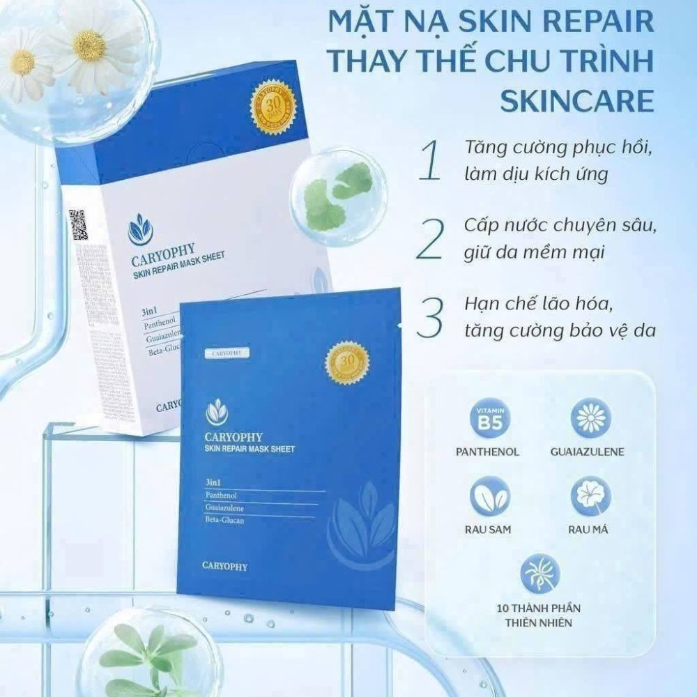 Ảnh 6 của Hộp mặt nạ Caryophy Portulaca Mask Sheet giảm mụn, giảm thâm