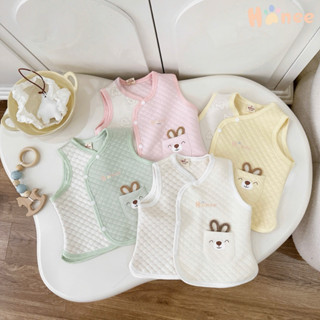  Áo Gile Nỉ Trần Bông  Hinee  Họa Tiết Túi Thỏ Đáng Yêu Cho Bé Sơ Sinh 4- 9 Kg 