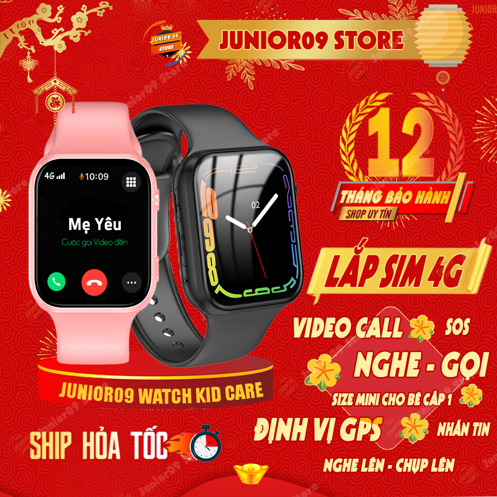 Đồng hồ thông minh Trẻ em JUNIOR09 WATCH KID CARE, Lắp sim 4G Nghe gọi độc lập | Định vị | Video Call | Phát SOS cho bé | BigBuy360 - bigbuy360.vn