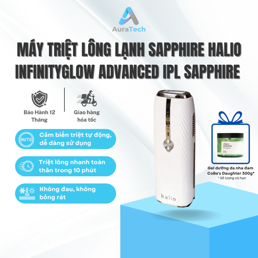 Máy Triệt Lông Lạnh Sapphire Halio InfinityGlow Advanced IPL Sapphire Cooling Hair Removal