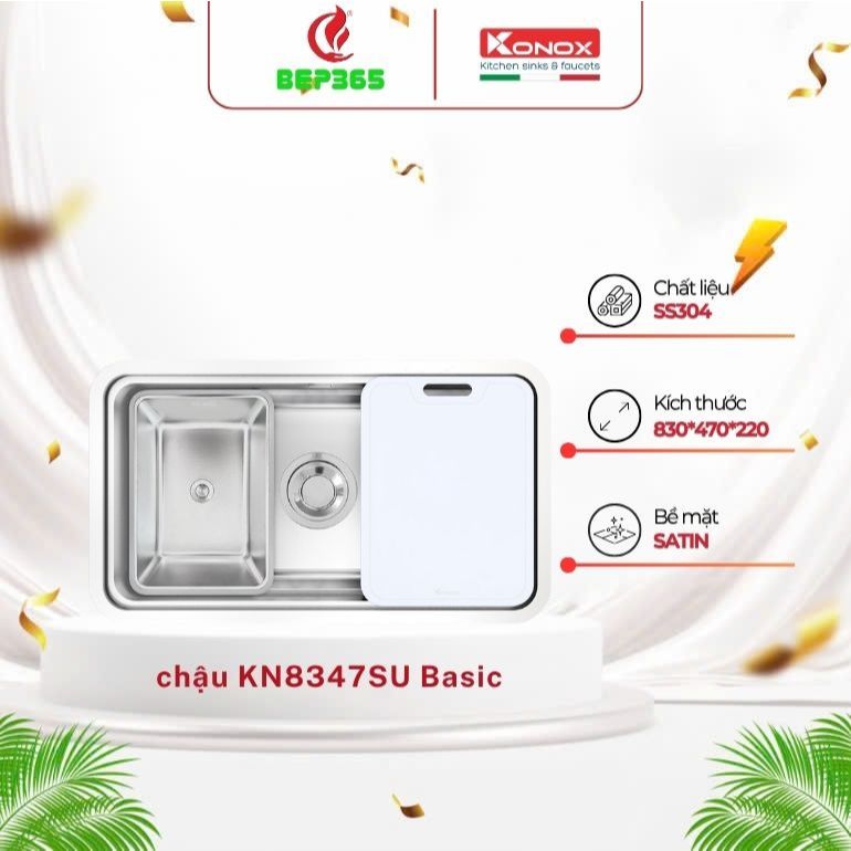 Chậu Rửa Chén Konox KN8347SU Undermount Sink - Âm Bàn Hiện Đại, Chống Trầy, Cách Âm Tốt