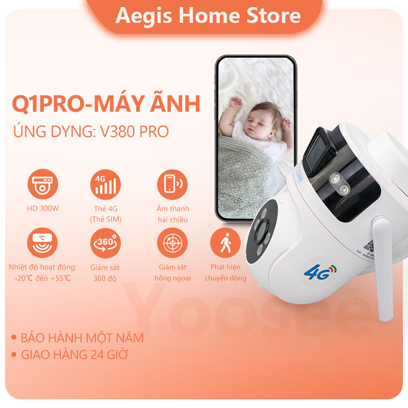 Aegis Home Store Yoosee camera camera giám sát camera 360 camera wifi 4G free sim camera  ngoài trời