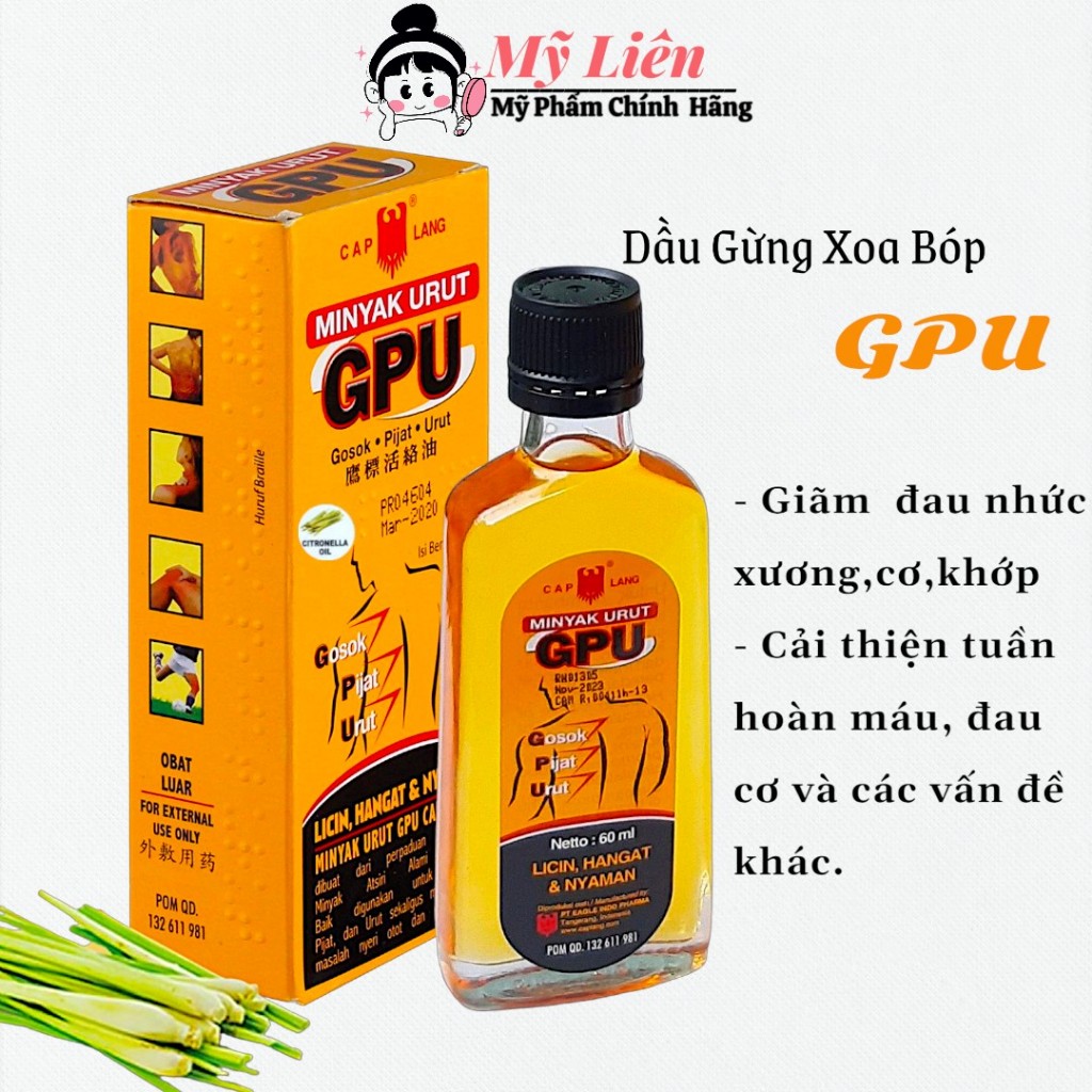 Dầu Nóng Gừng GPU Con Ó Thái Lan