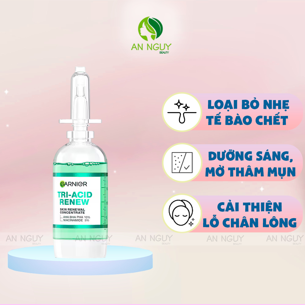 Tinh Chất Garnier Tri-Acid Renew Skin Renewal Concentrate Serum Giúp Cải Thiện Tông Da Dưỡng Sáng, M