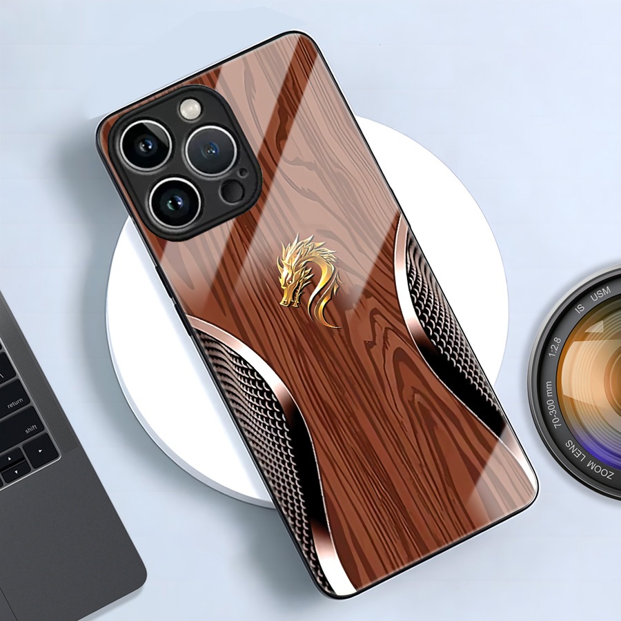 Ốp Lưng mặt kính cho IPHONE 12/ 12 PRO/ 12 PRO MAX – Rồng may mắn – Cao cấp, chống trầy, thời trang