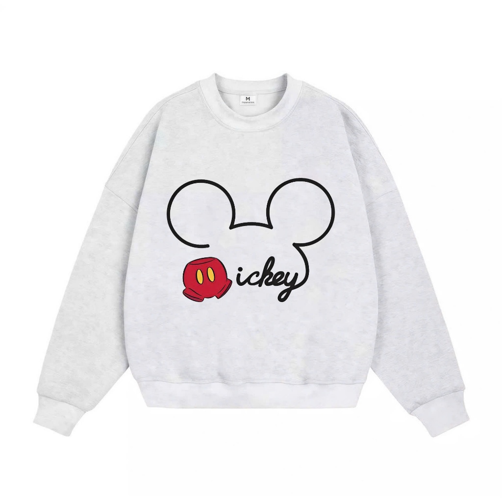 Áo Sweater Local Brand The Xide in hình TAI MICKEY nỉ bông form rộng oversize unisex