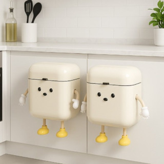 Thùng Rác Mini Hình Nhân Vật – Dán Tường Tiện Lợi, Nắp Đậy Kín Chống Mùi Buna.
