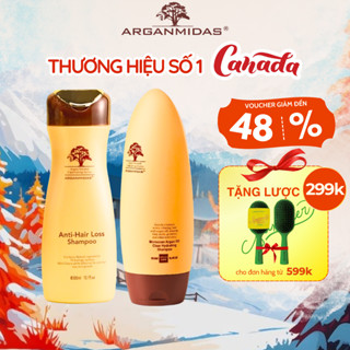  Dầu gội mọc tóc Combo dầu gội kích thích mọc tóc dày tóc dài hơn chắc khỏe hơn và dầu xả siêu dưỡng ẩm Arganmidas 