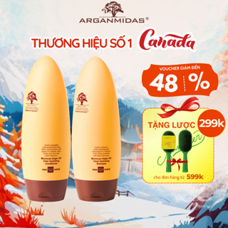  Combo gội xả siêu dưỡng ẩm Arganmidas Canada Oil với tinh dầu Argan hỗ trợ giảm gãy rụng tóc giúp tóc bóng khoẻ 450ml 