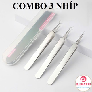  Bộ 3 Nhíp Nặn Mụn Lấy Nhân Mụn An Toàn Không Gây Viêm Nhiễm Nhíp Gắp Mụn 3 Đầu Tiện Lợi 