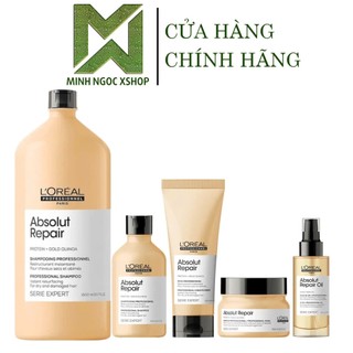  Bộ sản phẩm dầu gội xả hấp tinh dầu phục hồi hư tổn toàn diện L'Oréal - Loreal Absolut Repair 