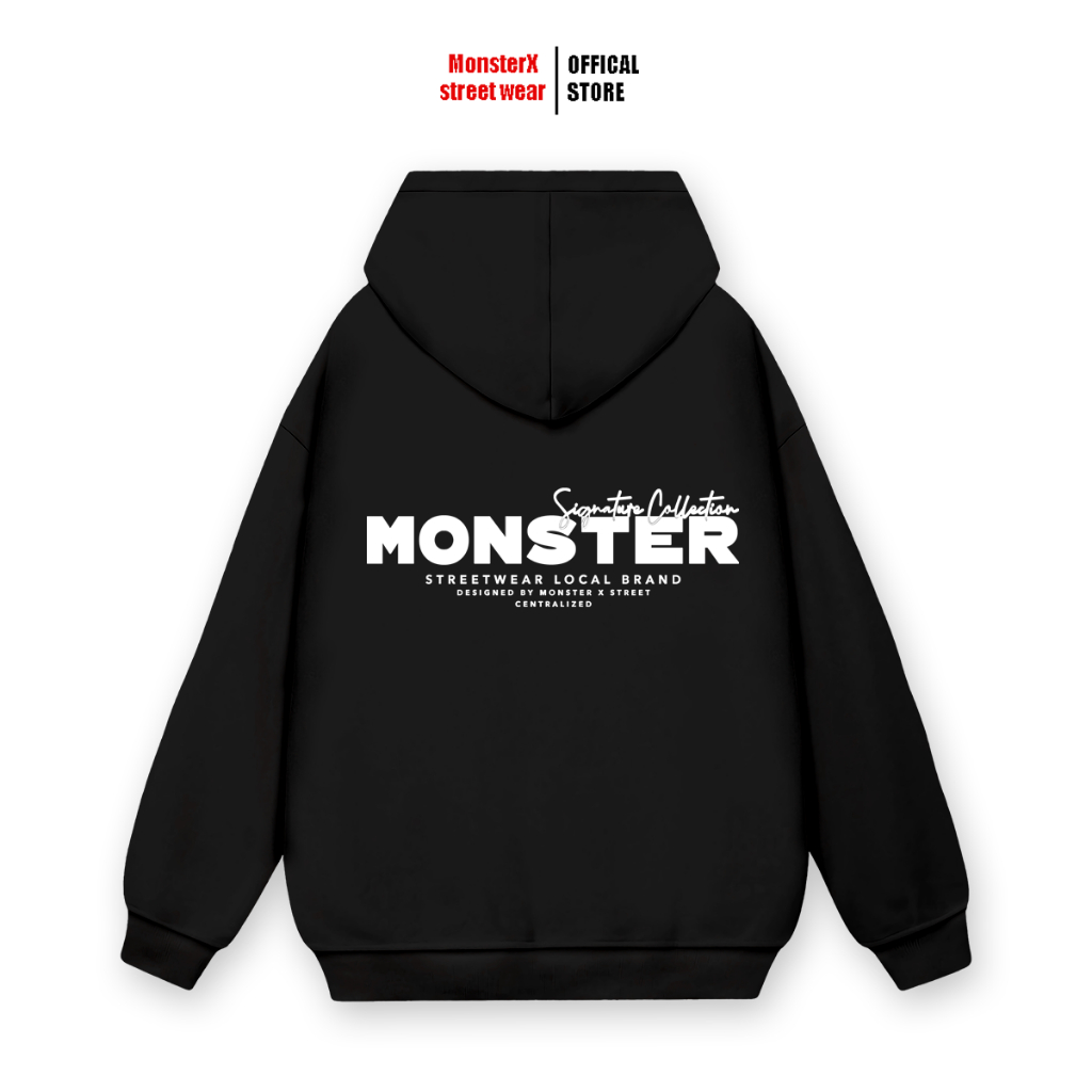 Áo hoodie Monster-Signature nam nữ form rộng thu đông nỉ bông Monster X Street Local Brand
