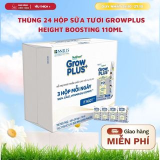   KOC-Bác sĩ Đăng  Thùng 24 Hộp Sữa Tươi Growplus Height Boosting  Grow bạc  110ml 