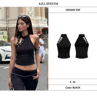 Áo cổ yếm khoét mắt cáo ôm body tôn dáng OSHANI - 𝐊𝐈𝐋𝐋 𝐒𝐘𝐒𝐓𝐄𝐌