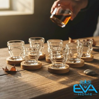 Hộp 12 Ly Thủy Tinh Rượu Mắc Tre 15ml – Shot Glass Mini, Cốc Đong Rượu Nhỏ, Cốc Uống Rượu Mạnh & Espresso Cao Cấp