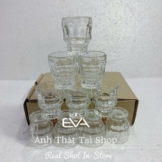 Hộp 12 Ly Thủy Tinh Rượu Mắc Tre 15ml – Shot Glass Mini, Cốc Đong Rượu Nhỏ, Cốc Uống Rượu Mạnh & Espresso Cao Cấp