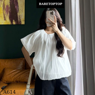  BARETOPTOP_Áo Babydoll Nữ Tơ Xốp Cổ Tròn Form Bí – Áo Voan 2 Lớp Nữ Dáng Rộng Hot Trend_A614 