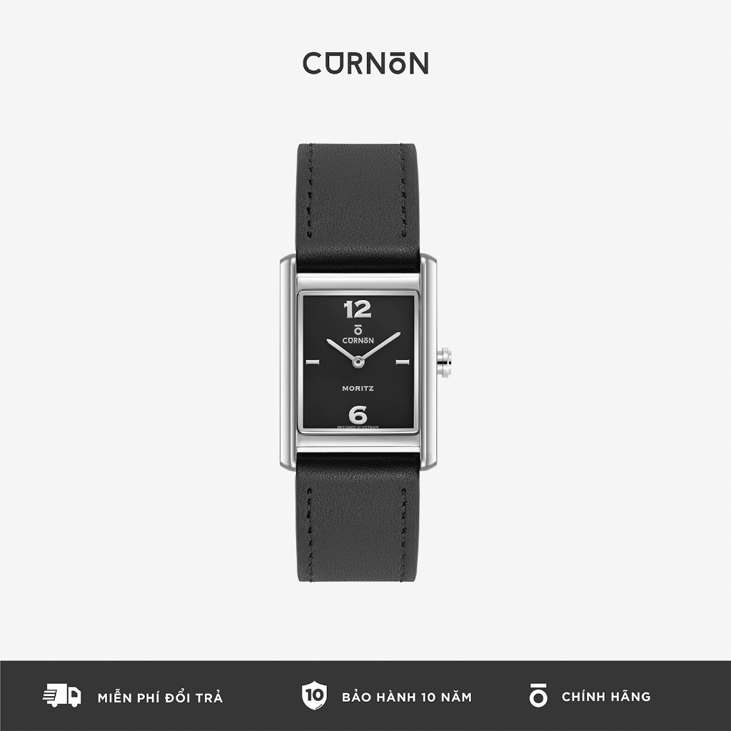Đồng Hồ Nam Curnon Moritz Nuit – Phong Cách Thời Thượng, Mặt Vuông Cổ Điển, Dây Da Cao Cấp