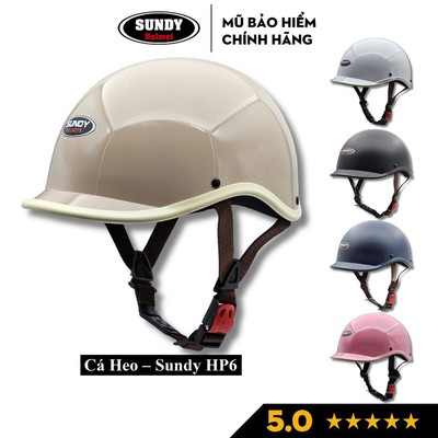 Nón bảo hiểm nửa đầu cá heo SUNDY HELMETS HP6 an toàn, thời trang, nhiều màu cá tính, Freesize(55-59cm)