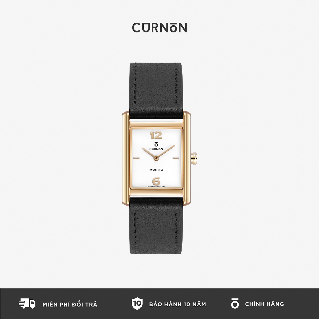 Đồng Hồ Nam Curnon Moritz Rayon – Phong Cách Thời Thượng, Mặt Vuông Cổ Điển, Dây Da Cao Cấp