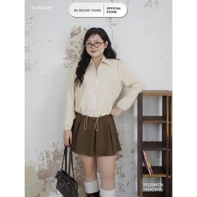 Áo sơ mi khóa rút dây gấu BIGSIZE (55kg đến 95kg) – 25DSM176 - [BU Bigsize]