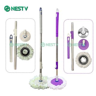  Cây lau nhà rời 360 độ trợ lực vắt tay mâm nhựa inox cán inox lau cực sạch cực nhanh 