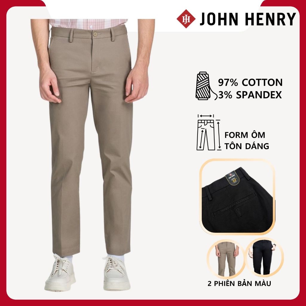 JOHN HENRY - KP25FH19T - Quần Kaki Nam Form Ôm - Slimfit