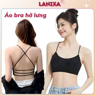 Áo bra nữ 2 dây mảnh tập gym thể thao đan chéo lưng gợi cảm đệm mút mỏng ôm ngực LANIXA B5507