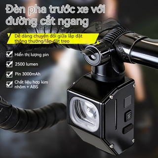  Đèn xe đạp có thể điều chỉnh ánh sáng gần xa Đèn đi xe ban đêm Đèn đi xe đạp Vật liệu kim loại Đèn đuôi Đèn cảnh báo 