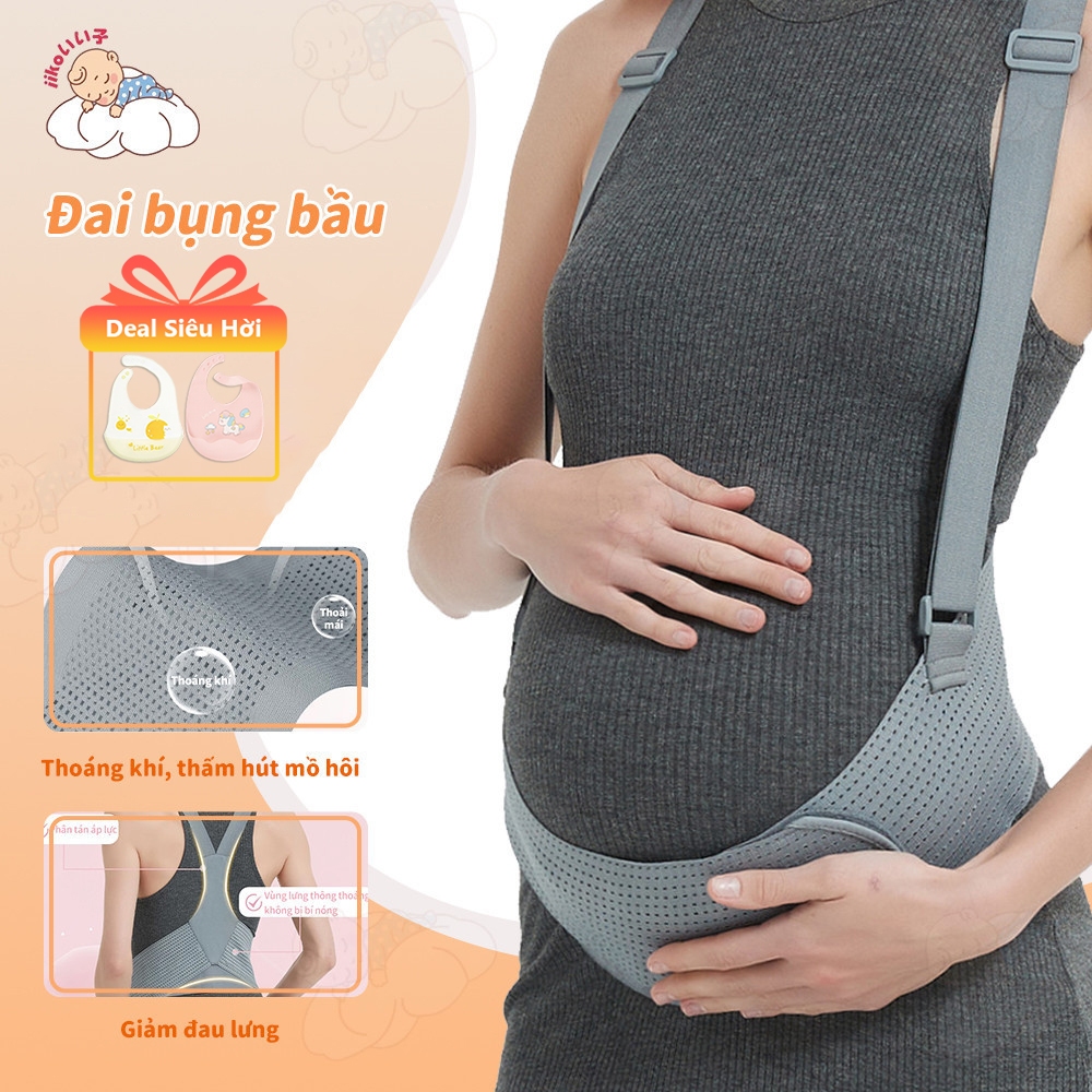 Đai Đỡ Bụng Cho Bà Bầu Iiko - Chống Đau Lưng,dễ Mặc Chất Liệu Lycra Thoáng Khí 4D,Giảm Áp Lực Vùng Chậu​