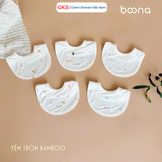 Yếm Tròn Boona Chất Bamboo Họa Tiết Dễ Thương Mềm Mại Cho Bé Sơ Sinh GKS419