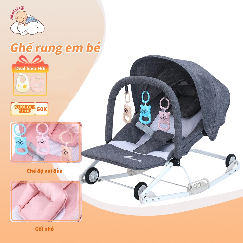 Ghế Bập Bênh Cho Bé Thương Hiệu iiko Sử Dụng Được 2 Kiểu 3 Tư Thế Nằm Có Thanh Treo Đồ Chơi Bánh Xe Dễ Dàng Di Chuyển